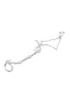 Isharya_White Diamonds Celeste Heart Bolo Rhodium Plated Bracelet _Online_at_Aza_Fashions