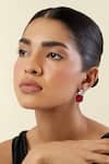 Buy Isharya Red Crystals, Stones Crimson Elegance Rhodium Plated Dangler Earrings at Aza Fashions Buy_Isharya_Red Crystals, Stones Crimson Elegance Rhodium Plated Dangler Earrings_at_Aza_Fashions