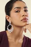 Buy_Isharya_White Crystals Lunar Elegance Rhodium Plated Moon Baalis _at_Aza_Fashions