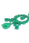 Buy_Isharya_Green Stones Emerald Elegance Rhodium Plated Moon Baalis _Online_at_Aza_Fashions