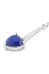 Isharya_Blue Crystals Sapphire Heart Luxe Rhodium Plated Danglers _Online_at_Aza_Fashions