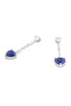Buy_Isharya_Blue Crystals Sapphire Heart Luxe Rhodium Plated Danglers _Online_at_Aza_Fashions