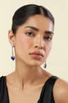 Buy_Isharya_Blue Crystals Sapphire Heart Luxe Rhodium Plated Danglers _at_Aza_Fashions