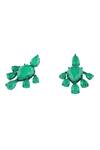 Isharya_Green Emerald Luxe Rhodium Plated Dangler Earrings _Online_at_Aza_Fashions
