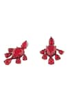 Isharya_Red Stones Crimson Luxe Rhodium Plated Dangler Earrings _Online_at_Aza_Fashions