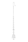 Shop_Isharya_White Opulent Luminescence Rhodium Plated Maangtikka _at_Aza_Fashions