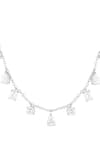 Isharya_Silver Plated Eterna Rhodium Charm Choker Necklace _Online_at_Aza_Fashions