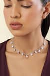 Shop_Isharya_Silver Plated Eterna Rhodium Charm Choker Necklace _Online_at_Aza_Fashions