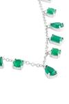 Buy_Isharya_Green Eterna Emerald Rhodium Plated Charm Choker _Online_at_Aza_Fashions