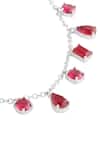 Buy_Isharya_Red Eterna Fiery Charm Rhodium Plated Choker _Online_at_Aza_Fashions