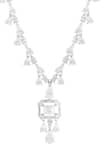 Isharya_White Timeless Elegance Rhodium Plated Long Necklace _Online_at_Aza_Fashions
