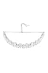Shop_Isharya_White Elysian Choker Rhodium Plated Necklace _at_Aza_Fashions