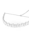 Isharya_White Elysian Choker Rhodium Plated Necklace _Online_at_Aza_Fashions