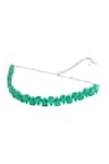 Shop_Isharya_Green Elysian Rhodium Plated Emerald Choker Necklace _at_Aza_Fashions