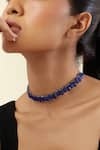 Buy_Isharya_Blue Elysian Sapphire Rhodium Plated Choker Necklace _Online_at_Aza_Fashions