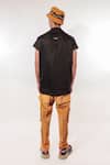 Shop_Jubinav Chadha_Black Cotton, Lycra Embroidery Kantha Landscape T-shirt _at_Aza_Fashions