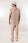 Shop_Jubinav Chadha_Cream Kantha Crochet Vest _at_Aza_Fashions