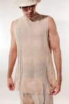 Buy_Jubinav Chadha_Cream Kantha Crochet Vest _Online_at_Aza_Fashions