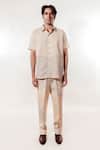 Buy_Jubinav Chadha_Cream Linen Embroidery Kantha Shirt _Online_at_Aza_Fashions