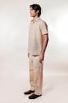 Shop_Jubinav Chadha_Cream Linen Embroidery Kantha Shirt _Online_at_Aza_Fashions