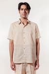 Buy_Jubinav Chadha_Cream Linen Embroidery Kantha Shirt _at_Aza_Fashions