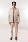 Buy_Jubinav Chadha_Cream Linen Embroidery Origami Boat And Kantha Jacket _Online_at_Aza_Fashions