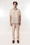 Buy_Jubinav Chadha_Cream Linen Embroidery Kantha Pant _at_Aza_Fashions