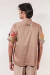 Shop_Jubinav Chadha_Beige Cotton Puzzle Quilted Shirt _at_Aza_Fashions