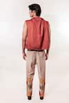 Shop_Jubinav Chadha_Rust Cotton, Lycra Laundry Bag Vest Shirt _at_Aza_Fashions