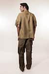 Shop_Jubinav Chadha_Olive Green Linen Fringe Embroidered Shirt With Pant _at_Aza_Fashions