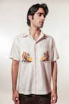 Buy_Jubinav Chadha_Ivory Silk Embroidery Hand Shirt _at_Aza_Fashions