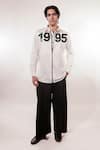 Jubinav Chadha_White Cotton, Lycra Embroidery 1995 Quilted Pattern Shirt _Online_at_Aza_Fashions