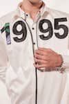 Buy_Jubinav Chadha_White Cotton, Lycra Embroidery 1995 Quilted Pattern Shirt _Online_at_Aza_Fashions