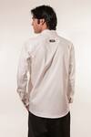Shop_Jubinav Chadha_White Cotton, Lycra Embroidery 1995 Quilted Pattern Shirt _at_Aza_Fashions