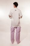 Shop_Jubinav Chadha_White Cotton, Lycra Embroidery Memories Shirt _at_Aza_Fashions