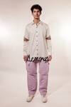 Jubinav Chadha_White Cotton, Lycra Embroidery Memories Shirt _at_Aza_Fashions
