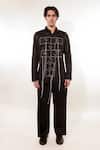 Jubinav Chadha_Black Cotton, Lycra Embroidery Hand Stapoo Shirt _Online_at_Aza_Fashions