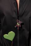 Jubinav Chadha_Black Cotton, Lycra Embroidery 3d Teddy Shirt _at_Aza_Fashions
