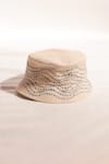 Shop_Jubinav Chadha_Cream Embroidery Kantha Bucket Hat _at_Aza_Fashions