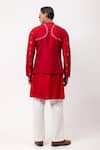 Shop_PAARSH_Red Silk Embroidery Banjara Nehru Jacket Set _at_Aza_Fashions