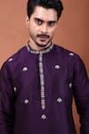 Shop_PAARSH_Purple Silk Embroidery Regalia Nehru Jacket Set _Online_at_Aza_Fashions
