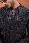 Shop_PAARSH_Brown Silk Rhinestones, Embroidery Achkan With Pant _Online_at_Aza_Fashions