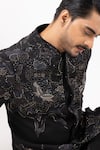 PAARSH_Black Silk Beads, Embroidery Mirage Achkan With Pant _at_Aza_Fashions