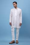 PAARSH_Ivory Georgette Embroidery Achkan With Pant _Online_at_Aza_Fashions