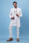 Buy_PAARSH_Ivory Georgette Embroidery Achkan With Pant _at_Aza_Fashions