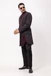 PAARSH_Wine Sequins, Embroidery The Merlot Achkan With Pant _Online_at_Aza_Fashions