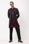 Buy_PAARSH_Wine Sequins, Embroidery The Merlot Achkan With Pant _at_Aza_Fashions