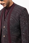 PAARSH_Wine Sequins, Embroidery The Merlot Achkan With Pant _at_Aza_Fashions