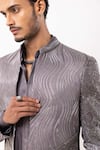 Buy_PAARSH_Gray Linen, Satin Sequins Ashen Radiance Embroidered Achkan With Pant _Online_at_Aza_Fashions