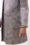Shop_PAARSH_Gray Linen, Satin Sequins Ashen Radiance Embroidered Achkan With Pant _Online_at_Aza_Fashions